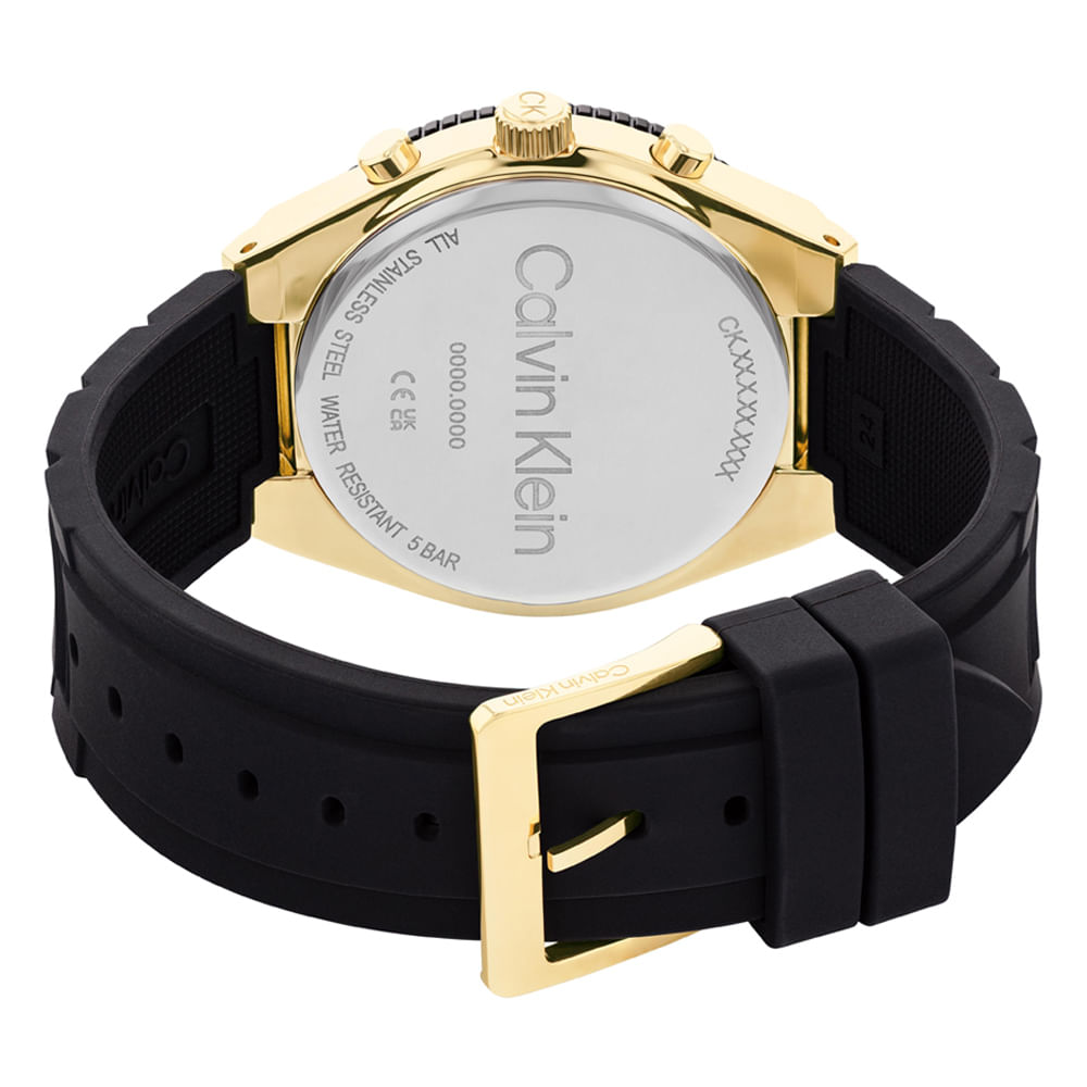 Relógio Calvin Klein Masculino Borracha Preta 25200306