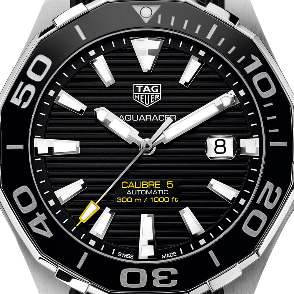 Rel gio TAG Heuer Aquaracer Masculino Borracha Preta WAY201A.FT6142