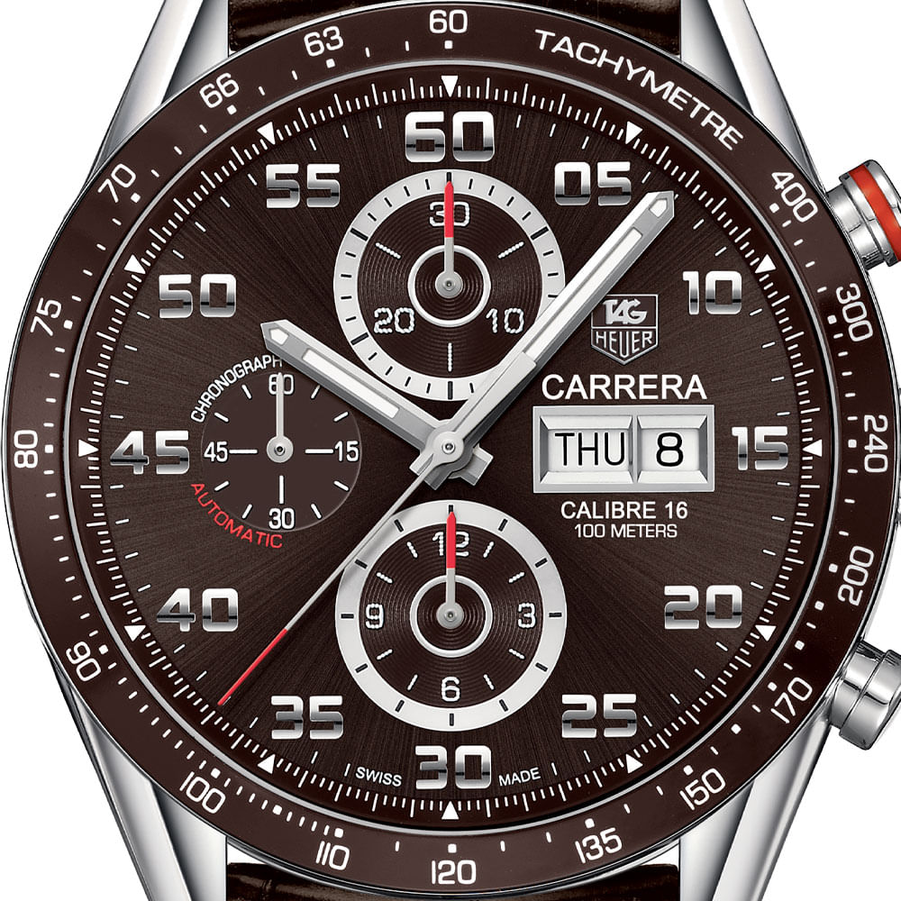 Rel gio TAG Heuer Carrera Masculino Couro Marrom CV2A1S.FC6236