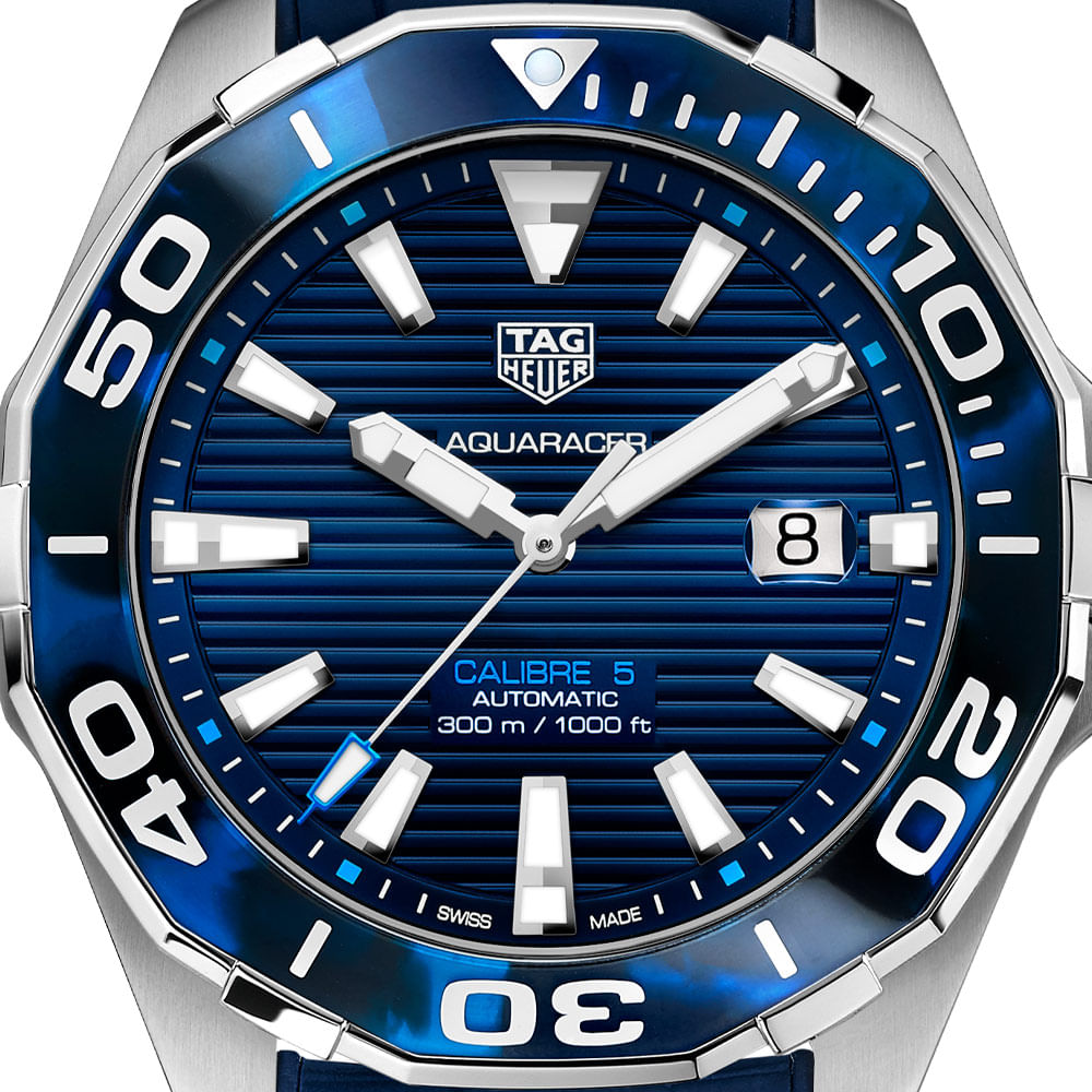 Rel gio TAG Heuer Aquaracer Masculino Borracha Azul WAY201P.FT6178