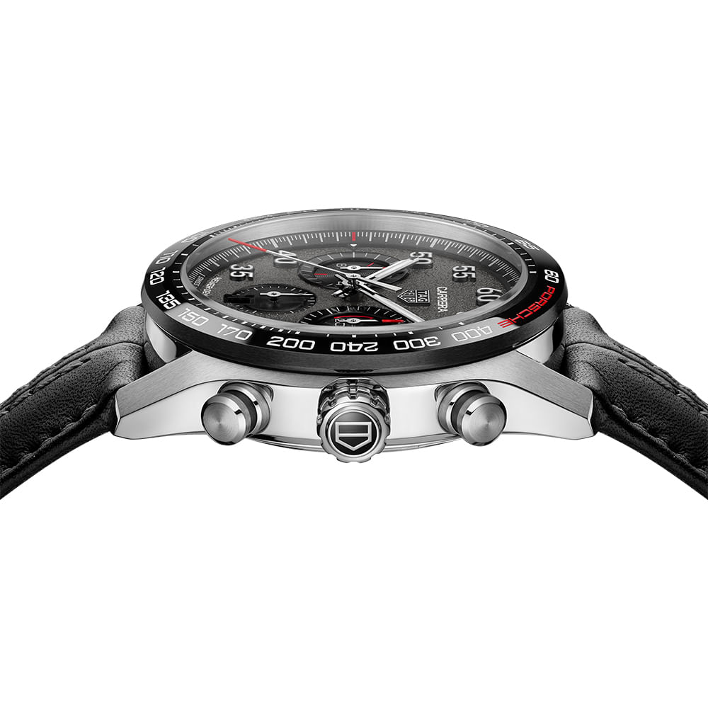 Rel gio TAG Heuer Carrera Porsche Masculino Couro Preto