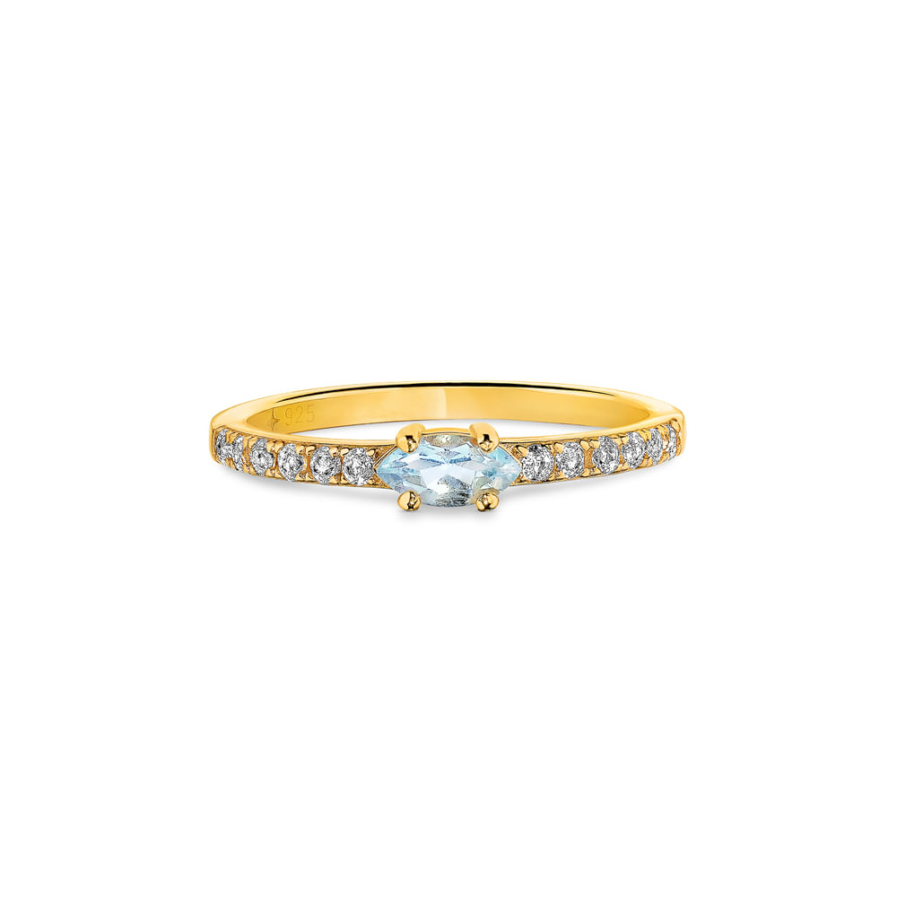 Anel Life Nature II em Prata 925 com Banho de Ouro Amarelo Anel Life Nature II em Prata 925 com Banho de Ouro Amarelo