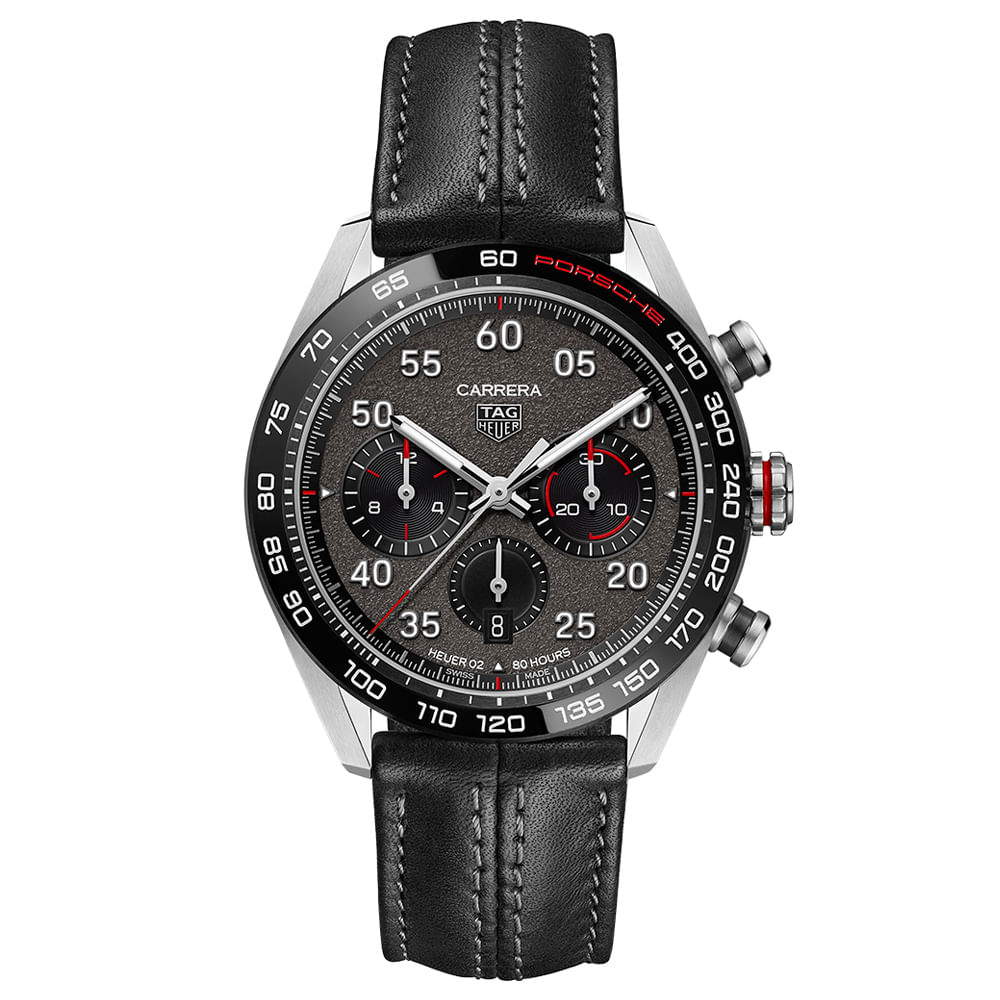 Rel gio TAG Heuer Carrera Porsche Masculino Couro Preto