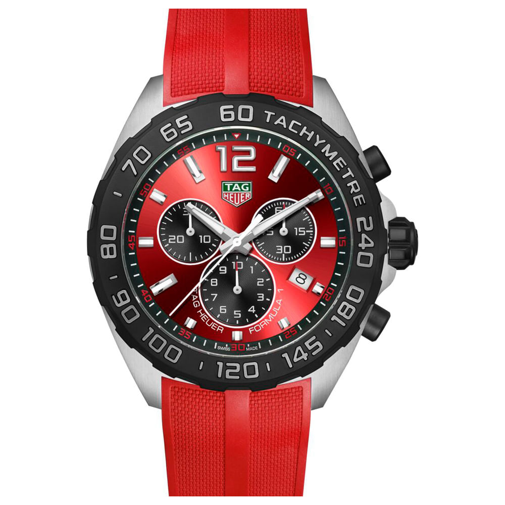 Rel gio TAG Heuer Masculino Borracha Vermelha CAZ101AN.FT8055