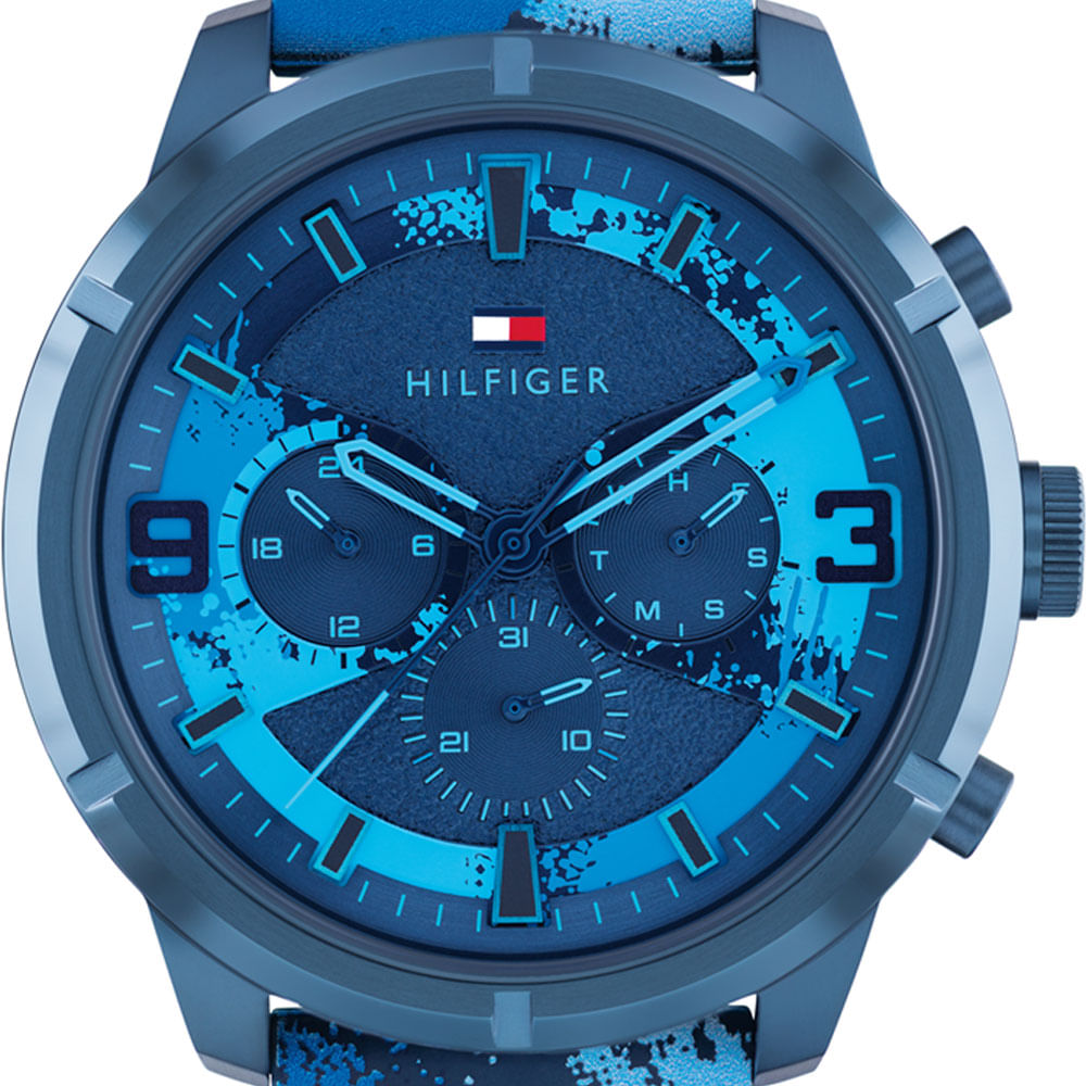 Relógio Tommy Hilfiger Masculino Couro Azul 1792051 - Azul