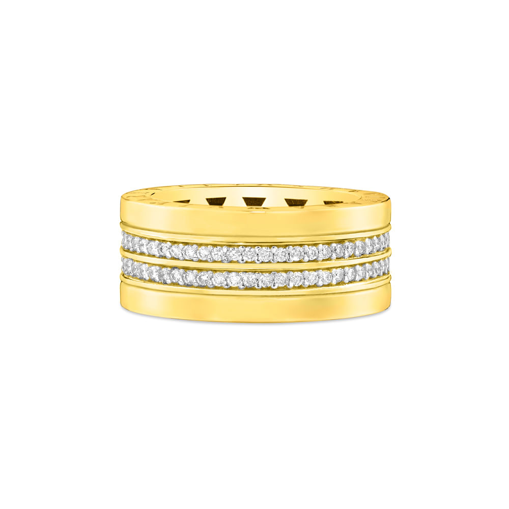 Anel V Love em Ouro Amarelo 18k com Diamantes