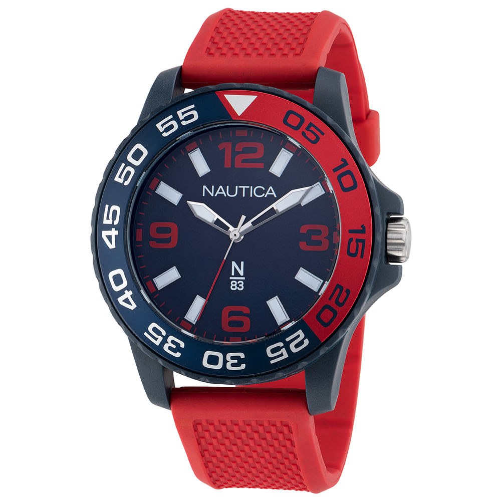 Relógio Nautica Masculino Borracha Vermelho